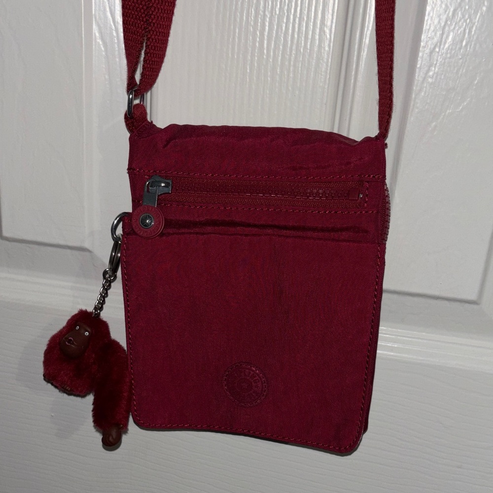Kipling Burgundy Crossbody Organizer Mini Bag